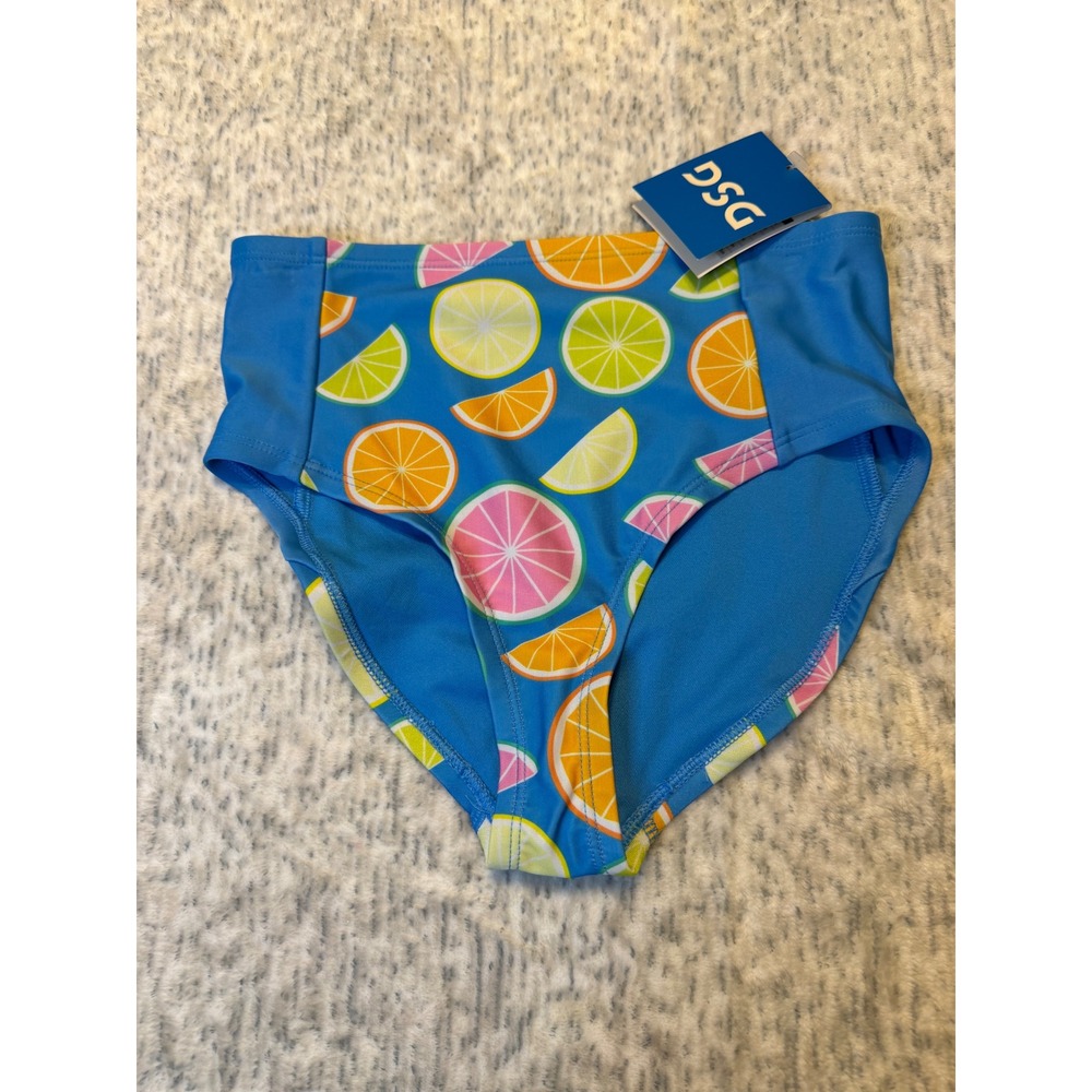 DSG Girls High Waisted Bikini Bottom Swimsuit Size M main squeeze UPF 50+ NWT